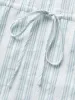 Striped Drawstring Hanky Hem Blouse sold by Bloomchic