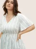 Striped Drawstring Hanky Hem Blouse sold by Bloomchic