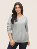 Solid Plisse V Neck Drop Shoulder Sweatshirt sold by Bloomchic
