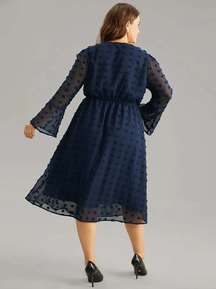 Plain Texture Elastic Waist Jacquard Dress sold by Bloomchic product image thumbnail 3