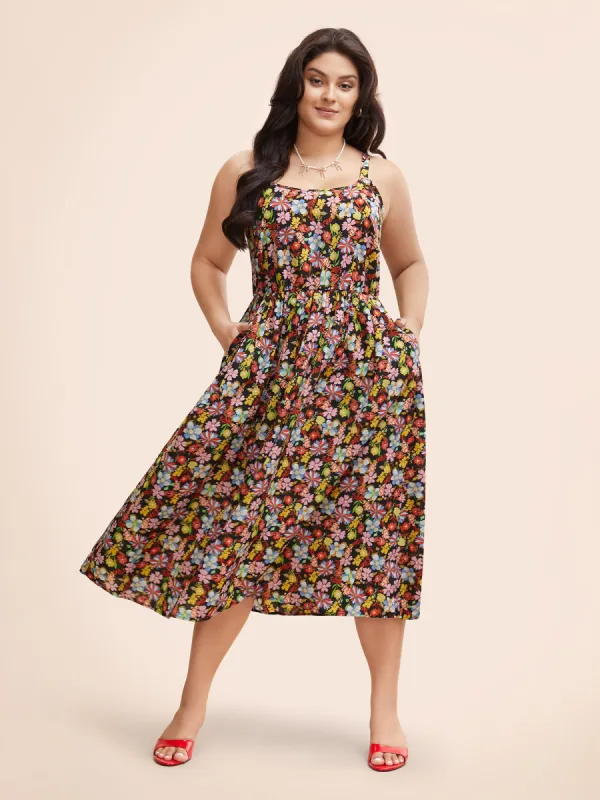 Ditsy Floral Elastic Waist Cami Dress sold by Bloomchic