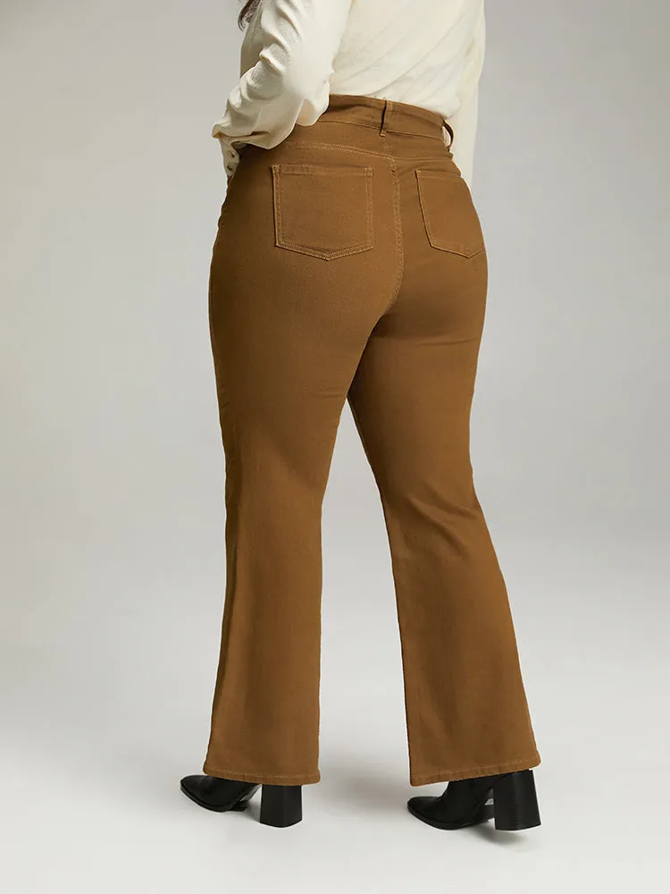 Cotton Plain Color Wash Bootcut Jeans sold by Bloomchic product image thumbnail 4