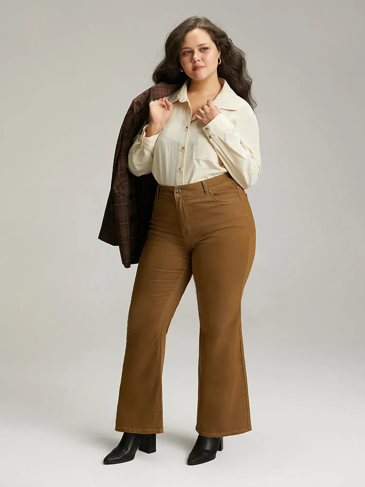 Cotton Plain Color Wash Bootcut Jeans sold by Bloomchic product image thumbnail 3