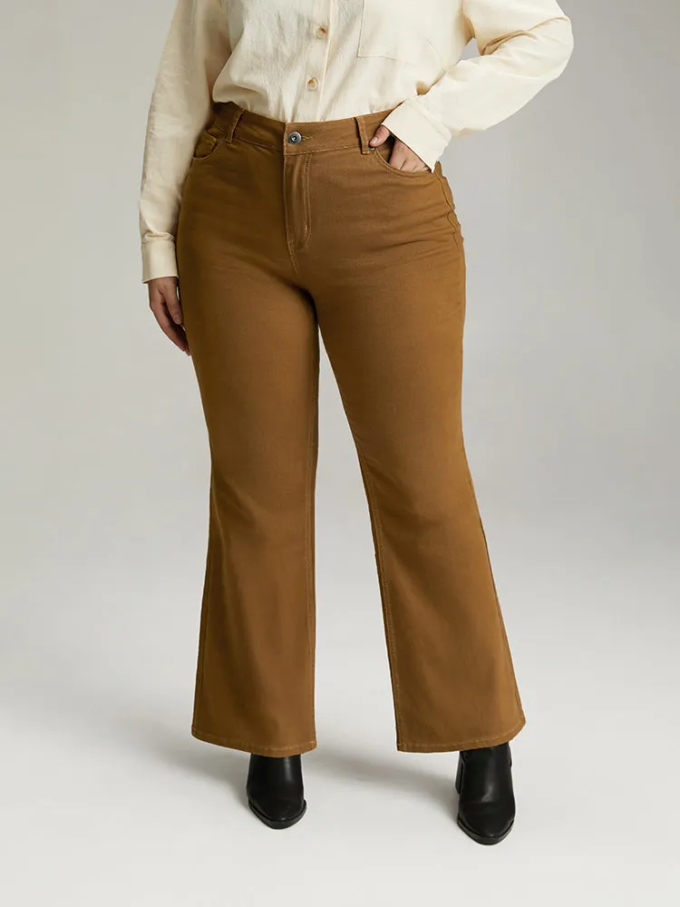 Cotton Plain Color Wash Bootcut Jeans sold by Bloomchic product image thumbnail 2