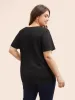 Crew Neck Stretch Lace Patchwork T-shirt sold by Bloomchic