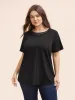 Crew Neck Stretch Lace Patchwork T-shirt sold by Bloomchic