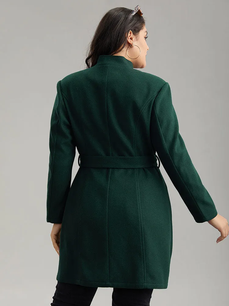 Solid Metal Detail Belted Pocket Coat sold by Bloomchic product image thumbnail 5