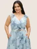 Watercolor Floral Wrap Belted Midi Dress sold by Bloomchic