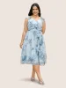 Watercolor Floral Wrap Belted Midi Dress sold by Bloomchic