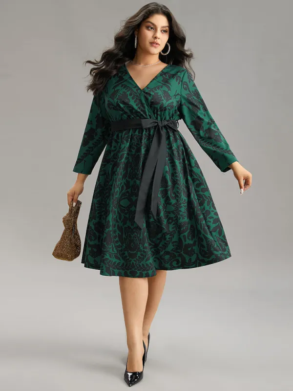 Silhouette Floral Print Belted Wrap Dress sold by Bloomchic
