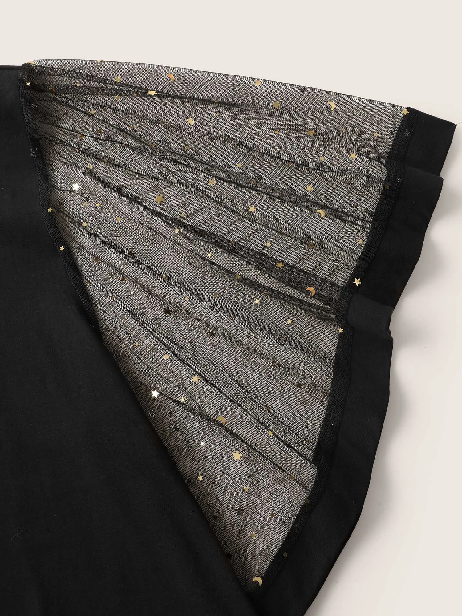 Star Sequin Mesh Patchwork Ruffle Sleeve T-shirt sold by Bloomchic product image thumbnail 5