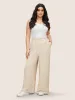 Solid Side Seam Pocket Wide Leg Pants sold by Bloomchic
