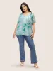Synthetic Texture Raglan Sleeve Gathered Blouse sold by Bloomchic