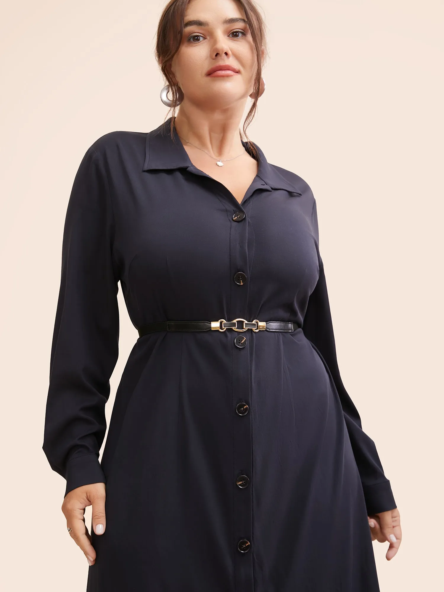 Refined Elastic Leather Buckle Belt sold by Bloomchic