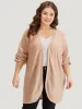 Plain Textured Curved Hem Cardigan sold by Bloomchic