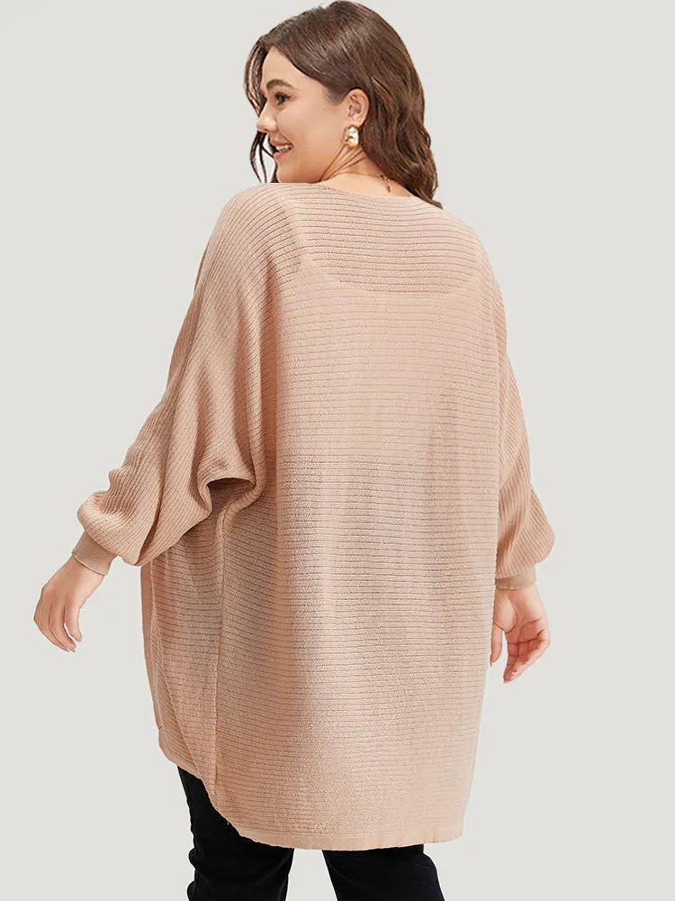 Plain Textured Curved Hem Cardigan sold by Bloomchic product image thumbnail 2