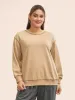 Round Neck Topstitching Patchwork Sweatshirt sold by Bloomchic
