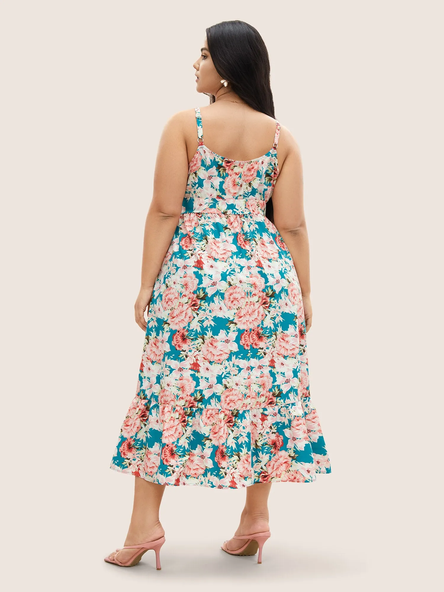 Floral Print Wrap Belted Cami Dress sold by Bloomchic product image thumbnail 3