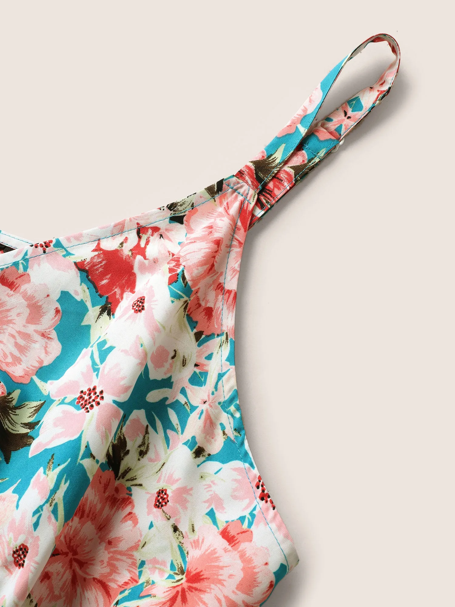 Floral Print Wrap Belted Cami Dress sold by Bloomchic product image thumbnail 5