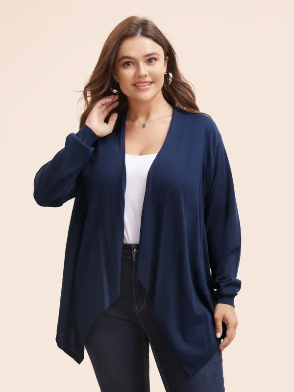 Supersoft Essentials Plain Asymmetrical Hem Cardigan sold by Bloomchic