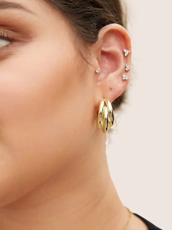 Layered Cuff Hoop Clip On Earrings sold by Bloomchic
