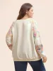 Floral Patchwork Lantern Sleeve Sweatshirt sold by Bloomchic