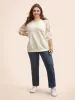Floral Patchwork Lantern Sleeve Sweatshirt sold by Bloomchic