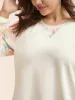 Floral Patchwork Lantern Sleeve Sweatshirt sold by Bloomchic