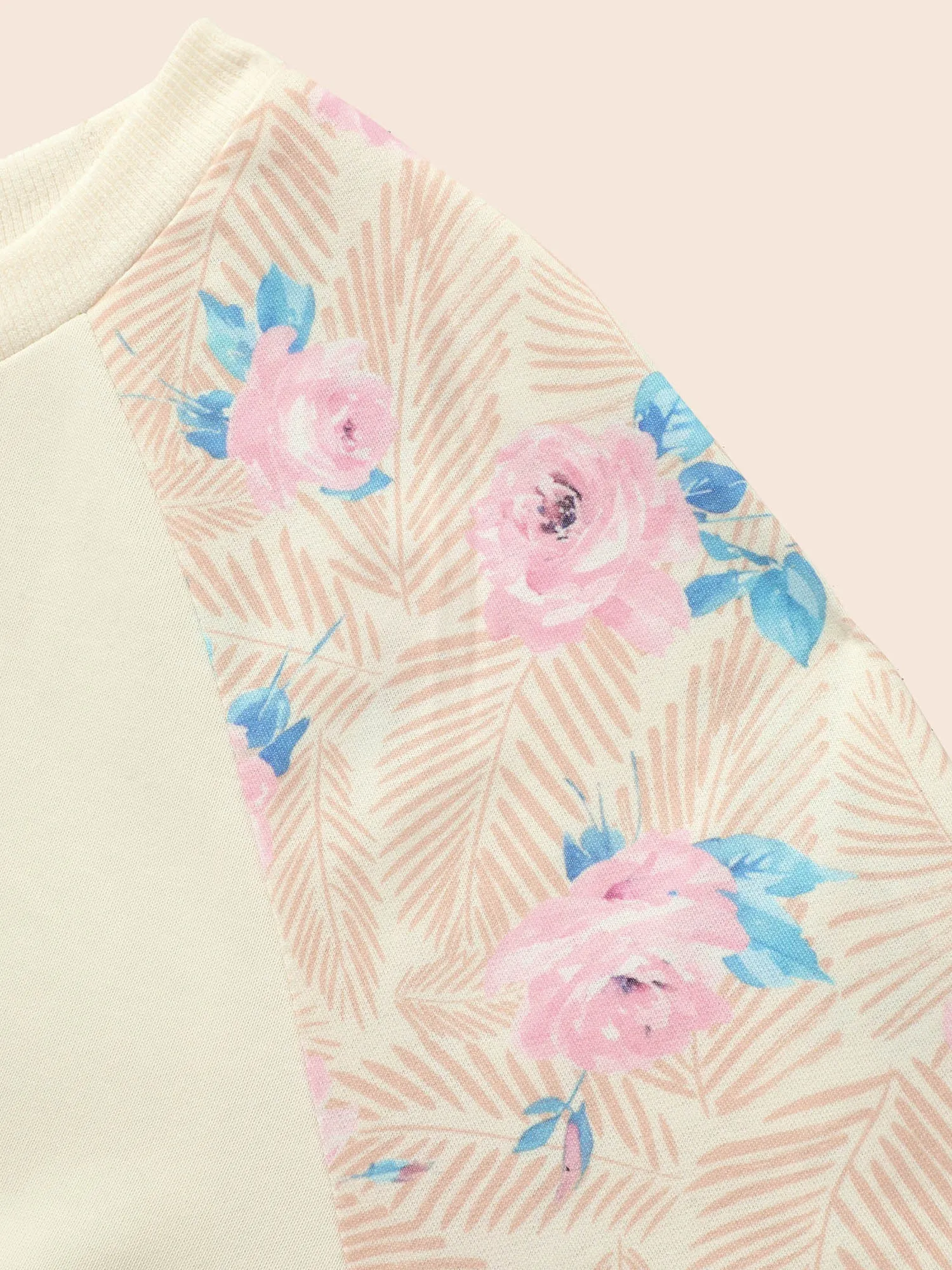 Floral Patchwork Lantern Sleeve Sweatshirt sold by Bloomchic product image thumbnail 5