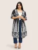 Boho Print Button Up Split Hem Kimono sold by Bloomchic