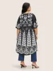 Boho Print Button Up Split Hem Kimono sold by Bloomchic