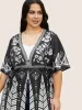 Boho Print Button Up Split Hem Kimono sold by Bloomchic