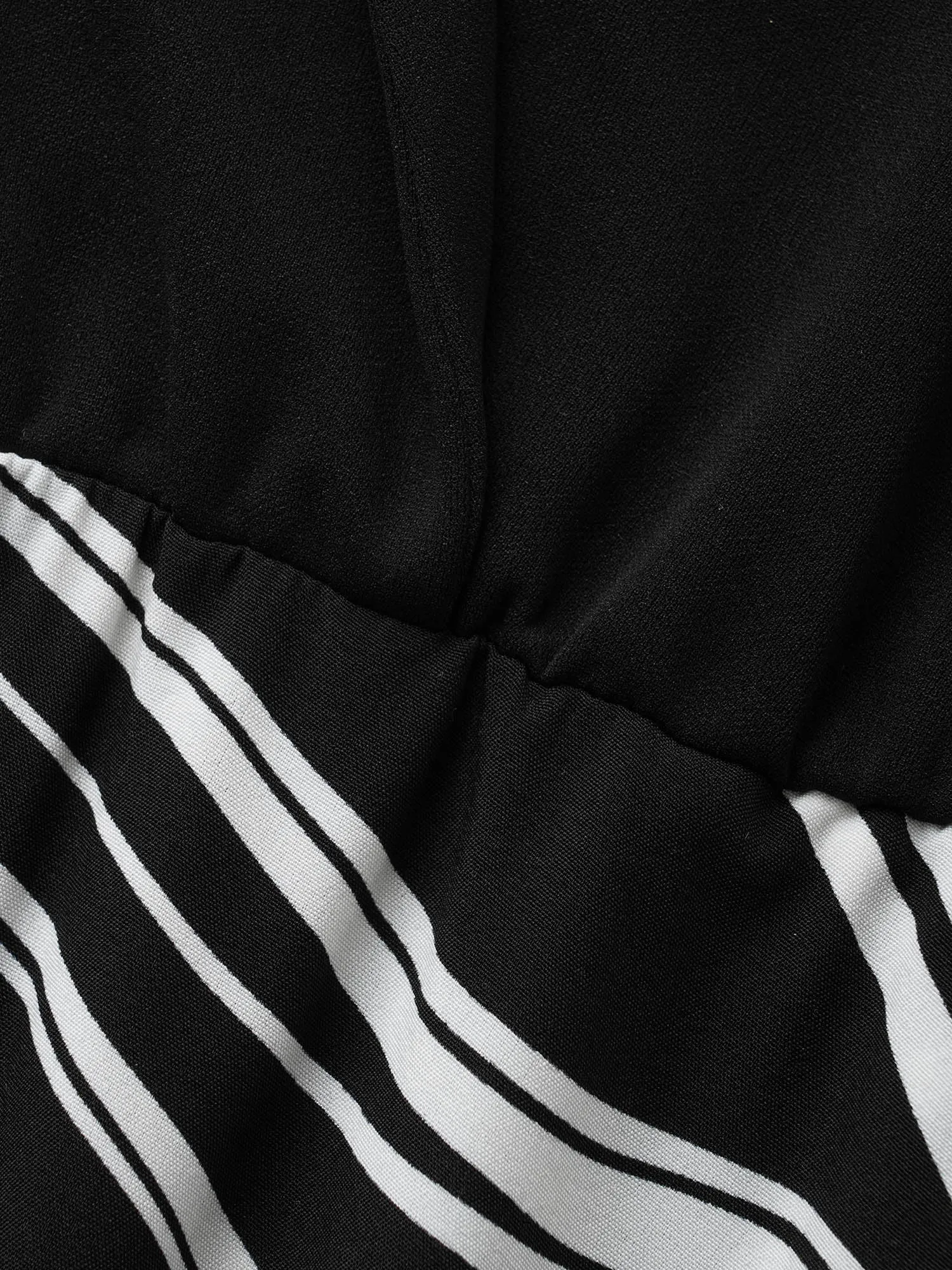 Geometric Patchwork Suit Collar Belted Dress sold by Bloomchic product image thumbnail 5