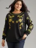 Floral Embroidered Two Tone Sweatshirt sold by Bloomchic