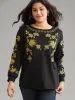 Floral Embroidered Two Tone Sweatshirt sold by Bloomchic