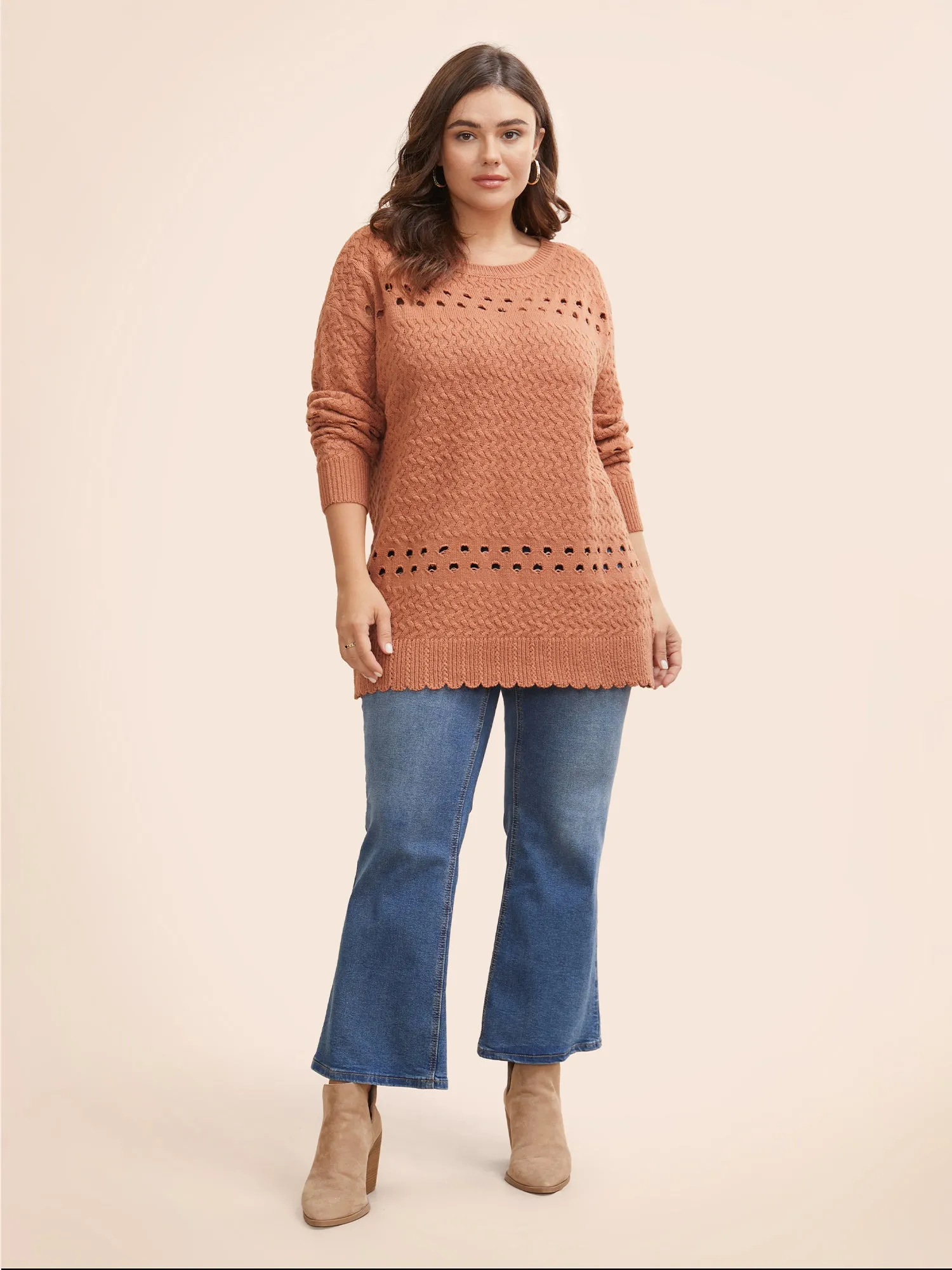 Solid Drop Shoulder Sleeve Cut Out Pullover sold by Bloomchic product image thumbnail 5