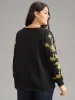 Floral Embroidered Two Tone Sweatshirt sold by Bloomchic