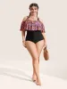 Leopard Patchwork Cold Shoulder One Piece Swimsuit sold by Bloomchic