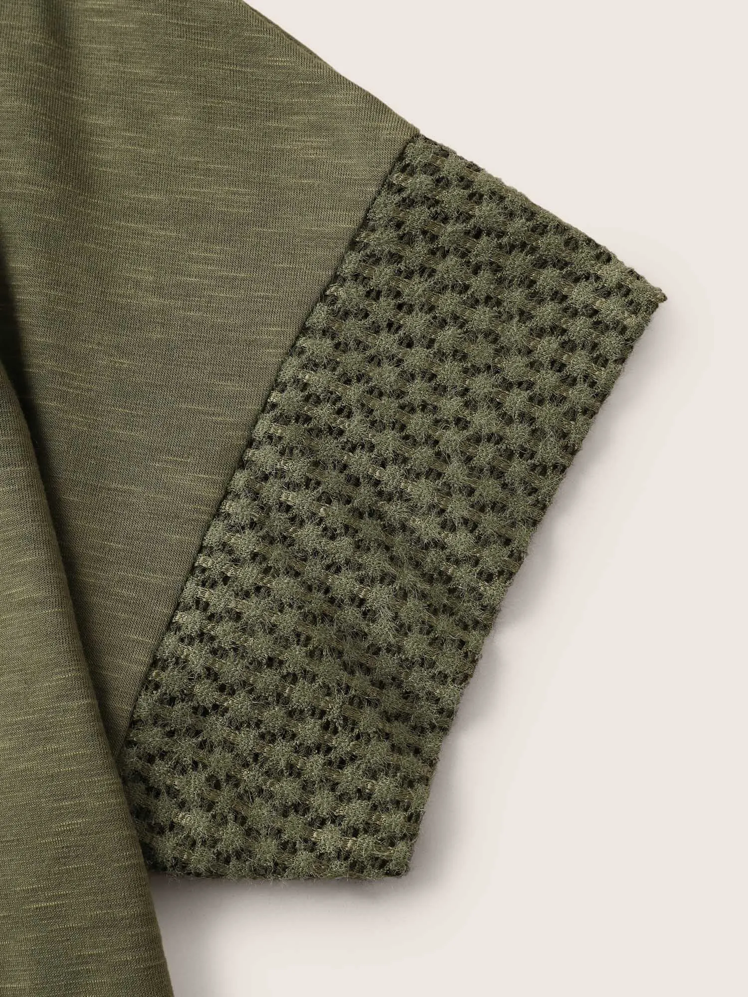 Solid Lace Insert Batwing Sleeve T-shirt sold by Bloomchic product image thumbnail 5