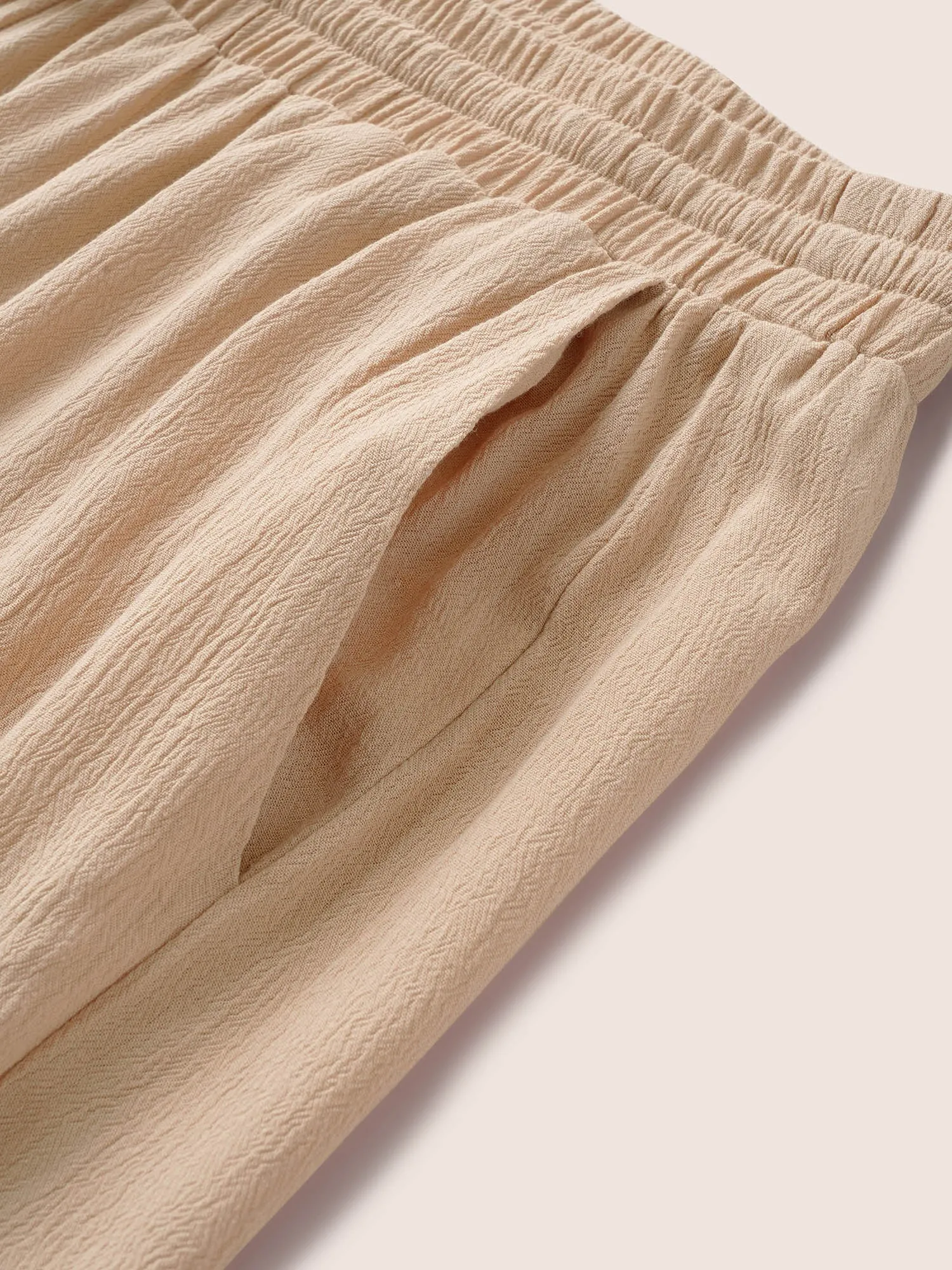 Solid Texture Drawstring Rayon Wide Leg Pants sold by Bloomchic product image thumbnail 5