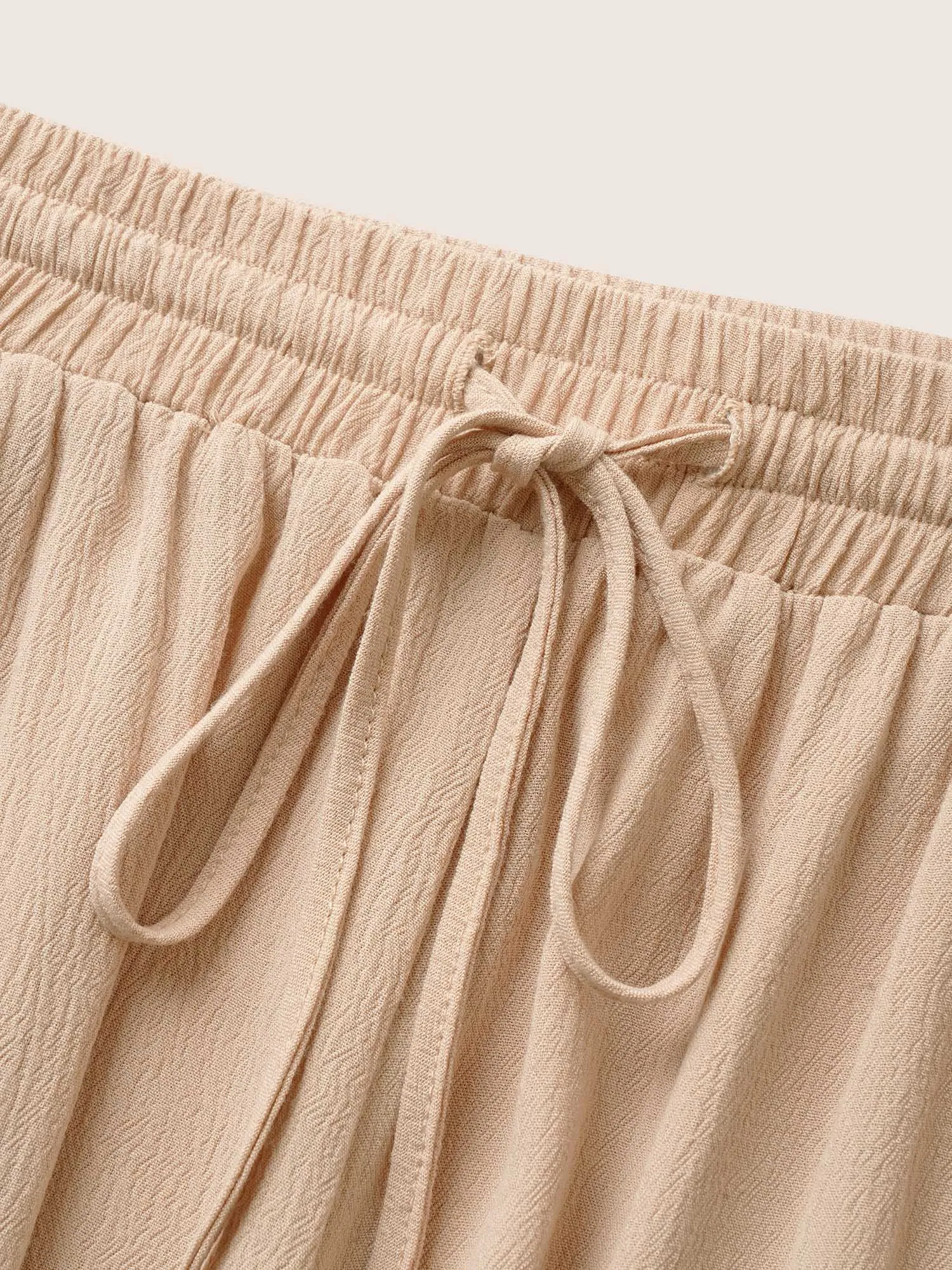 Solid Texture Drawstring Rayon Wide Leg Pants sold by Bloomchic product image thumbnail 4