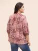 Bandana Frill Trim Tie Knot Blouse sold by Bloomchic