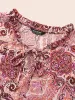 Bandana Frill Trim Tie Knot Blouse sold by Bloomchic