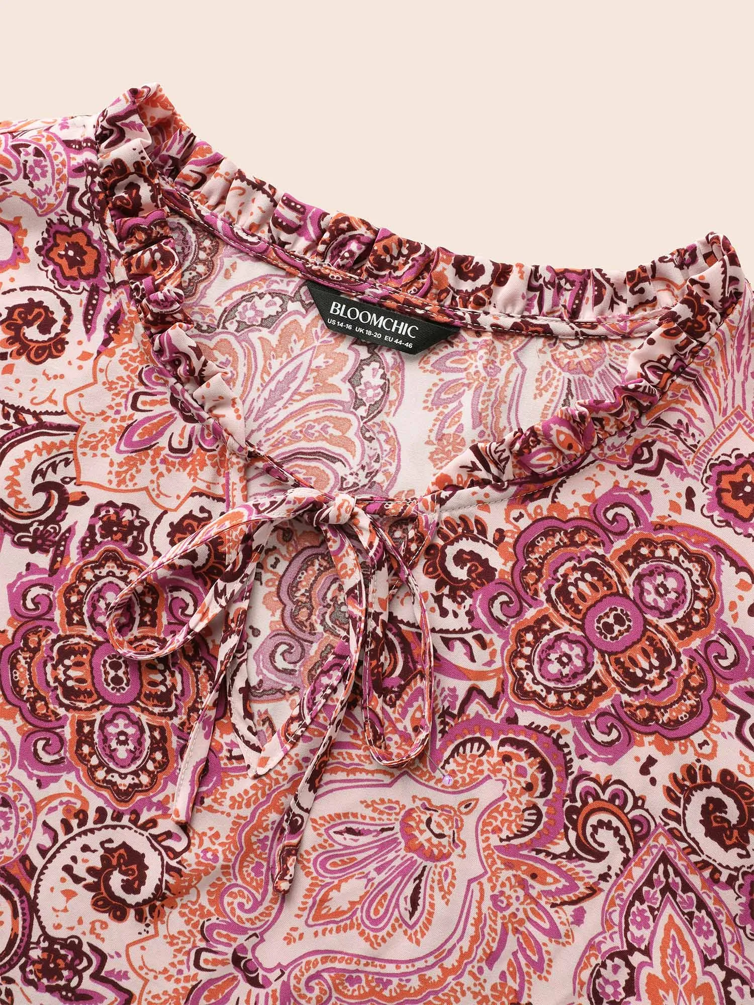 Bandana Frill Trim Tie Knot Blouse sold by Bloomchic product image thumbnail 5