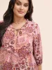 Bandana Frill Trim Tie Knot Blouse sold by Bloomchic