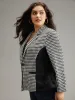 Houndstooth Patchwork Button Up Pocket Blazer sold by Bloomchic