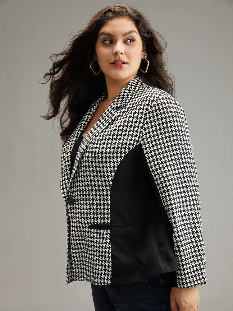 Houndstooth Patchwork Button Up Pocket Blazer sold by Bloomchic product image thumbnail 4
