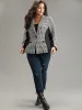 Houndstooth Patchwork Button Up Pocket Blazer sold by Bloomchic