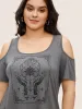 Horoscope Print Cold Shoulder T-shirt sold by Bloomchic