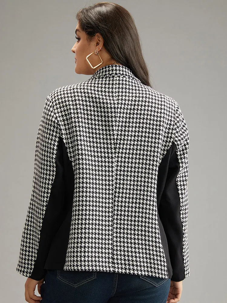 Houndstooth Patchwork Button Up Pocket Blazer sold by Bloomchic product image thumbnail 3